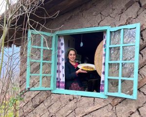 Baking pear galette, north of Iran