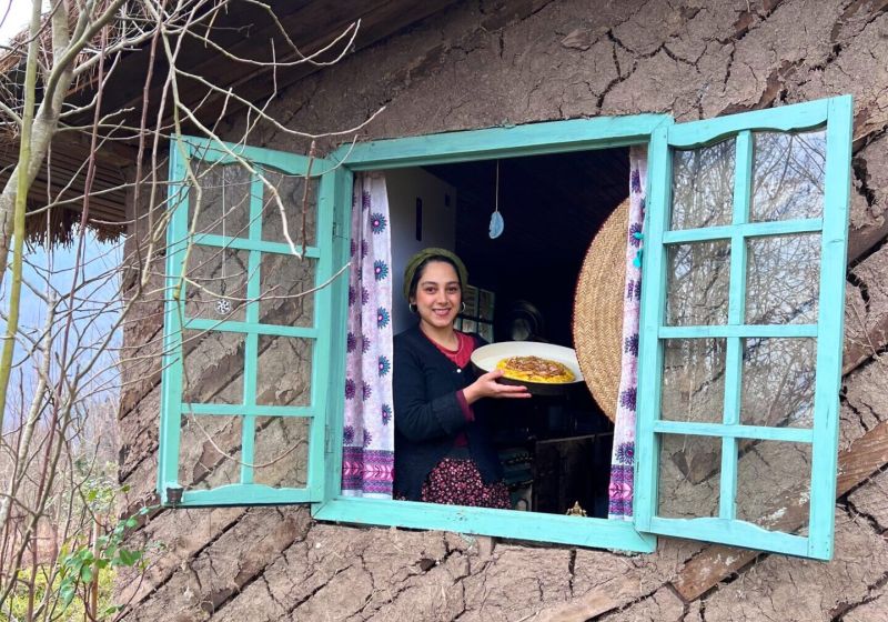 Baking pear galette, north of Iran